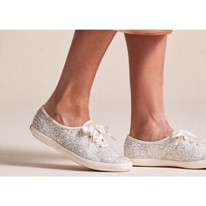 Keds Keds x kate spade new york Champion Glitter Sneaker Glitter Cream Size 7,5